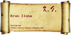 Kron Ilona névjegykártya